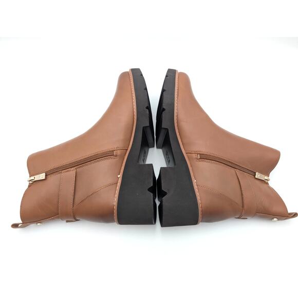 Naturalizer Delilah Leather Lug Sole Ankle Booties Brown Size US10M EU41 - Picture 7 of 11